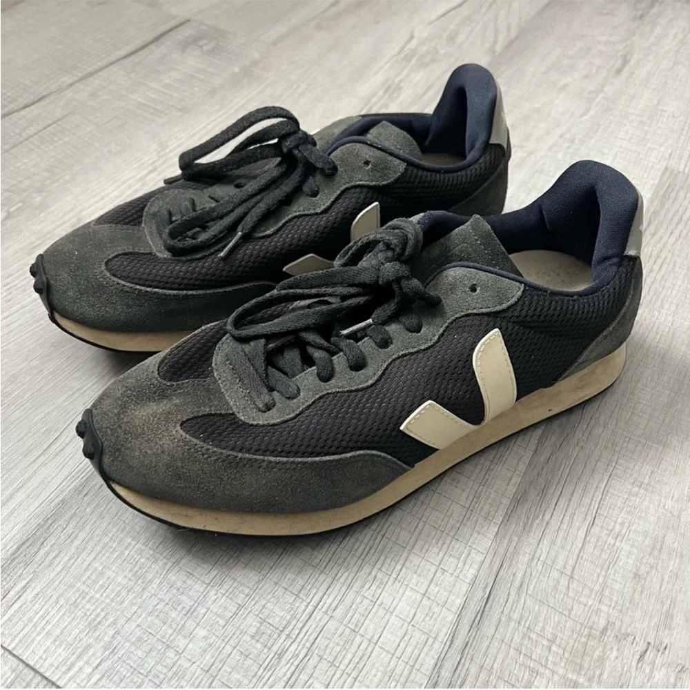 VEJA Rio Branco Sneakers Alveomesh BLACK WHITE OXFORD GREY Size 42 US 9